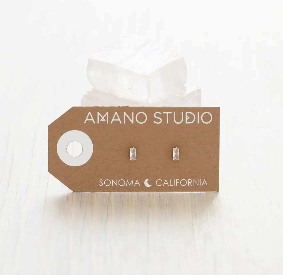 Baguette Crystal Stud Earrings